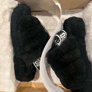 UGG Black Fluff Yeah Slide